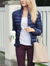 Load image into Gallery viewer, Short Stand Collar Padded Jacket
