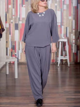 Load image into Gallery viewer, Cotton And Linen Round Neck Solid Color Women's Suits
