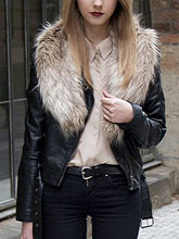 Load image into Gallery viewer, Autumn and Winter Fashion Fur Collar Leather Jacket
