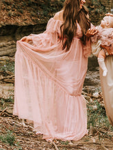 Load image into Gallery viewer, Maternity Bohemian Tulle Strapless Photography Dress
