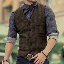 Load image into Gallery viewer, Men's Fashion Plaid Suit Vest
