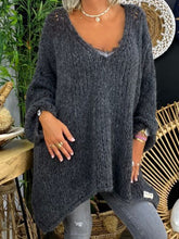 Load image into Gallery viewer, Autumn and Winter V-neck Thick Knitted Sweater
