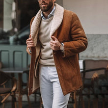 Load image into Gallery viewer, Men's Fashion Plus Velvet Lapel Sheepskin Coat
