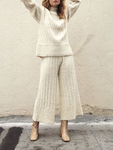 Load image into Gallery viewer, Casual Loose Thick Turtleneck Sweater Tops and Trousers Women's Suit
