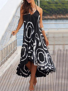 Asymmetric Floral V-Neck Maxi Dress