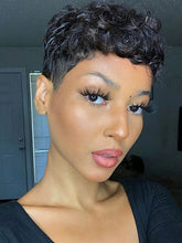 Load image into Gallery viewer, Curly Hair Black Dense Chemical Fiber Wig
