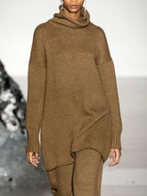 Load image into Gallery viewer, Women's Fashion Loose High Neck Knitted Suit
