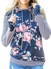 Load image into Gallery viewer, Fashion Casual Print and Striped Pattern Hoodie
