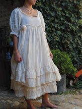 Load image into Gallery viewer, Women's Multilayer Lace Linen Dress
