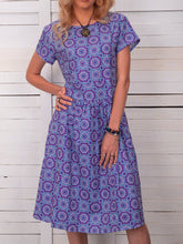 Load image into Gallery viewer, Round Neck Loose Pattern Printing Women's Casual Dress
