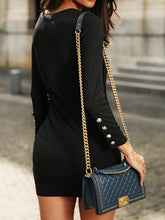Load image into Gallery viewer, Buttoned Long Sleeve Sweater Maternity Dresses
