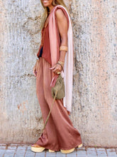 Load image into Gallery viewer, Casual and Casual Suspender Top and Wide-leg Pants Suit

