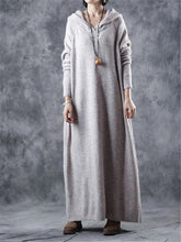 Load image into Gallery viewer, Knitted Hooded Maxi Women's Dresses
