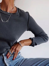 Load image into Gallery viewer, Fashion Tight Round Neck Open Knit Top
