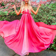 Load image into Gallery viewer, Maternity Fashion V-Neck Gradient Color Maxi Dress
