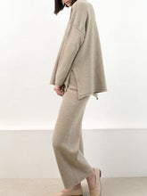 Load image into Gallery viewer, Fashion And Comfy Round Neck Knitted Tops and Trousers Women's Suit
