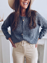 Load image into Gallery viewer, Coarse Knit Long-Sleeved Button Cardigan Women's Sweaters
