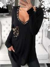 Load image into Gallery viewer, Casual Leopard Print Pocket T-Shirt Women's Tops
