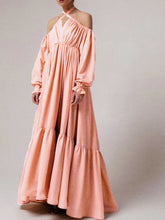 Load image into Gallery viewer, Charming Ruffled Nude Back Pleated Dress
