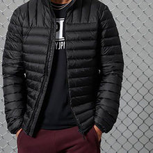 Load image into Gallery viewer, Men's Stand-Collar Solid Color Casual Warm Jacket
