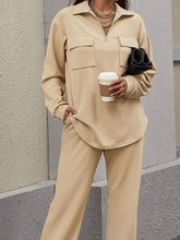 Load image into Gallery viewer, Fashion Casual Pocket Women Wide Leg Pants Suit
