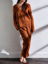 Load image into Gallery viewer, Casual Solid Color Cotton and Linen Ladies Suit
