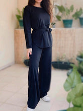Load image into Gallery viewer, Ladies Solid Color Comfortable Cotton Fashion Casual Knitted Two-piece Suit
