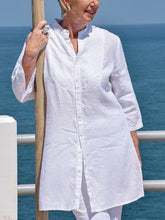 Load image into Gallery viewer, Shirt Long Sleeve Cotton And Linen Women's Suit

