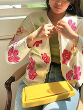 Load image into Gallery viewer, Floral Pattern Cropped Cardigan
