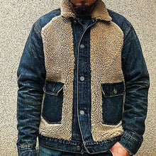 Load image into Gallery viewer, Fall/winter Fashion Denim and Lamb Wool Stitching Men's Jacket
