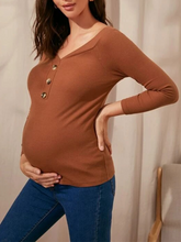 Load image into Gallery viewer, Maternity Button Front Off Shoulder Top
