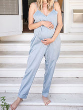 Load image into Gallery viewer, Cotton and Linen Loose Maternity Sling Jumpsuit
