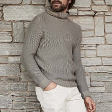 Load image into Gallery viewer, Heap Collar Solid Color Knitted Men's Sweaters
