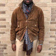 Load image into Gallery viewer, Corduroy Stand Collar Single-Breasted Men's Coats
