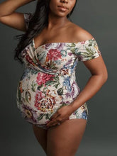 Load image into Gallery viewer, Floral Sleeveless Indoor Photo Maternity Jumpsuit Dress
