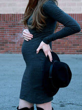 Load image into Gallery viewer, High Stretch Long Sleeve Maternity Dress

