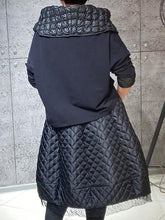 Load image into Gallery viewer, Fashionable Ladies Stitching Leather High Neck Top and  Diamond Pattern Skirt Suit
