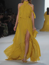 Load image into Gallery viewer, Chiffon Halter Sleeveless Split Women's Suit
