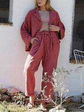 Load image into Gallery viewer, Long Sleeve Cardigan With Tie Women's Suit
