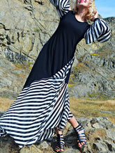 Load image into Gallery viewer, Fashion Leisure Stripe Stitching Women's Dress
