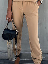 Load image into Gallery viewer, Casual and Fashionable Half-pull Blouse and Elastic Pants Suit
