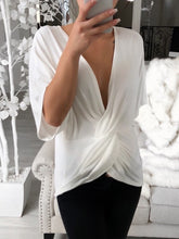 Load image into Gallery viewer, Cotton Short Sleeve Cross Maternity Blouse
