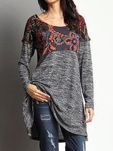 Load image into Gallery viewer, Fashion Printed Long-sleeved Round Neck Top
