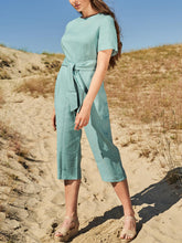 Load image into Gallery viewer, Casual Loose Short-sleeved Lace-Up Jumpsuit
