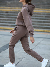 Load image into Gallery viewer, Fashionable Hooded Sports Casual Solid Color Suit
