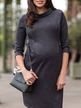 Load image into Gallery viewer, Round Neck Mid-sleeve Mid-length Maternity Top
