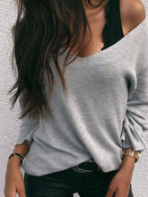 Load image into Gallery viewer, Fashion Women Long Sleeve Pure Color Pullover Sweater
