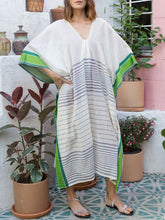 Load image into Gallery viewer, Green Stripes Loose Home Women's Dress
