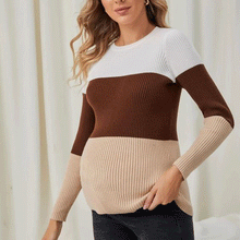 Load image into Gallery viewer, Fashion Slim Contrast Maternity Top
