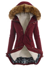 Load image into Gallery viewer, Plush Collar Printed Women's Coats
